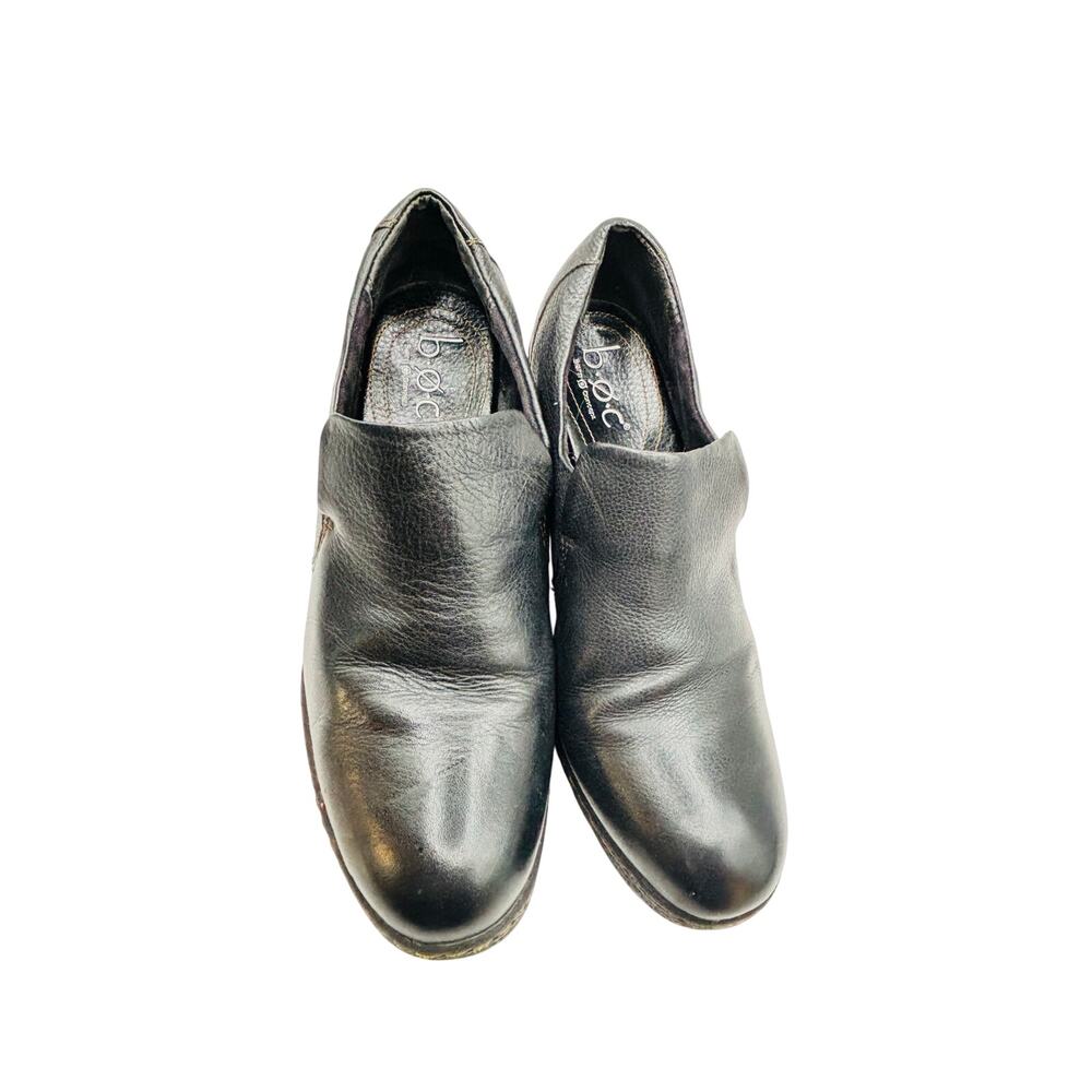 b.o.c. Born Concept Carlie black pebbled leather block heel shooties bootie 9.5